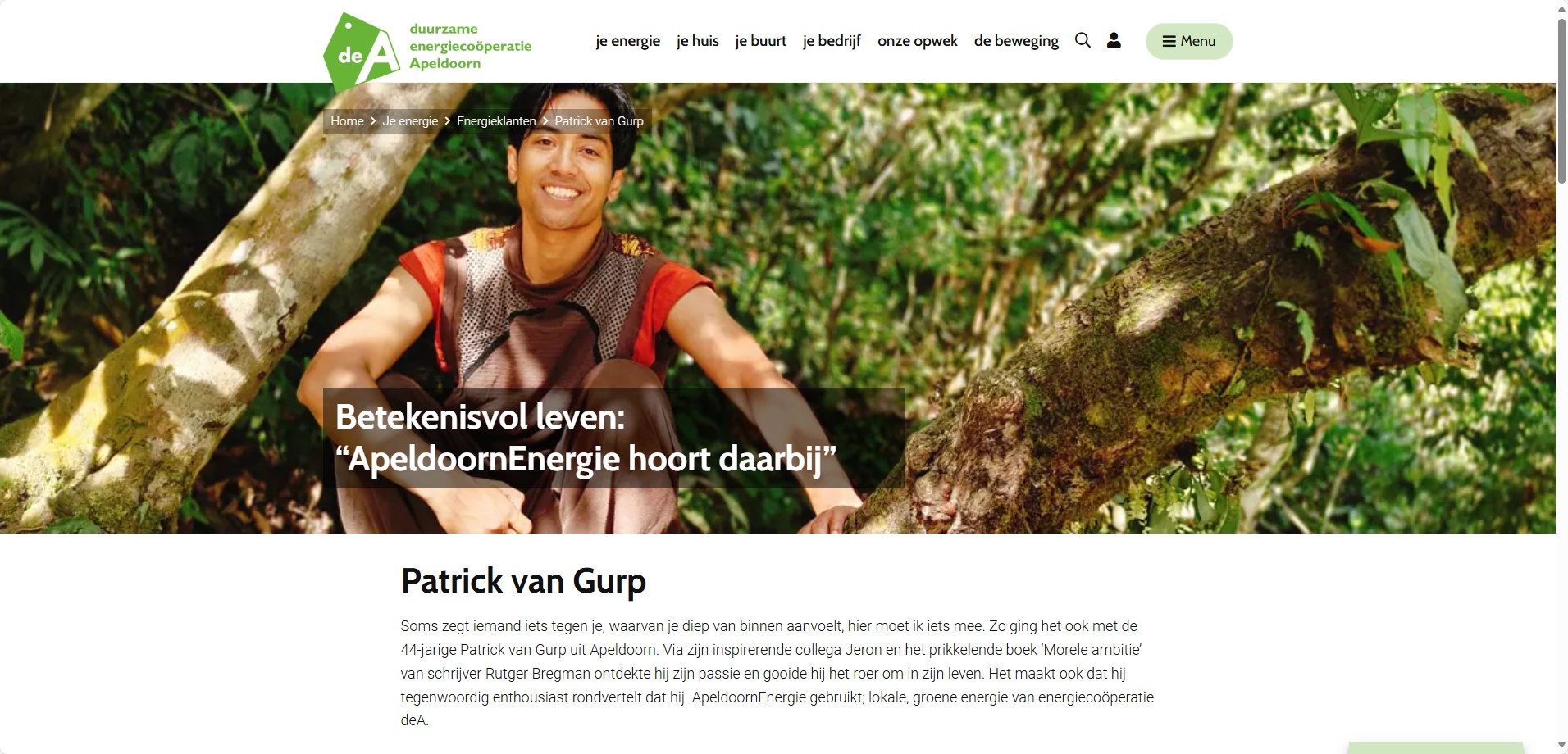 Betekenisvol leven: “ApeldoornEnergie hoort daarbij”